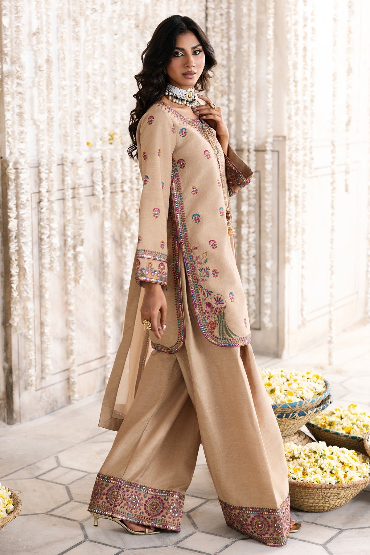 Charizma | Festive Pret | 3-PC Embroidered Silk CMA-6-326 by Charizma - Designer Dress  - Type : Ladies Clothes - Available at Libayah - 100% Original 