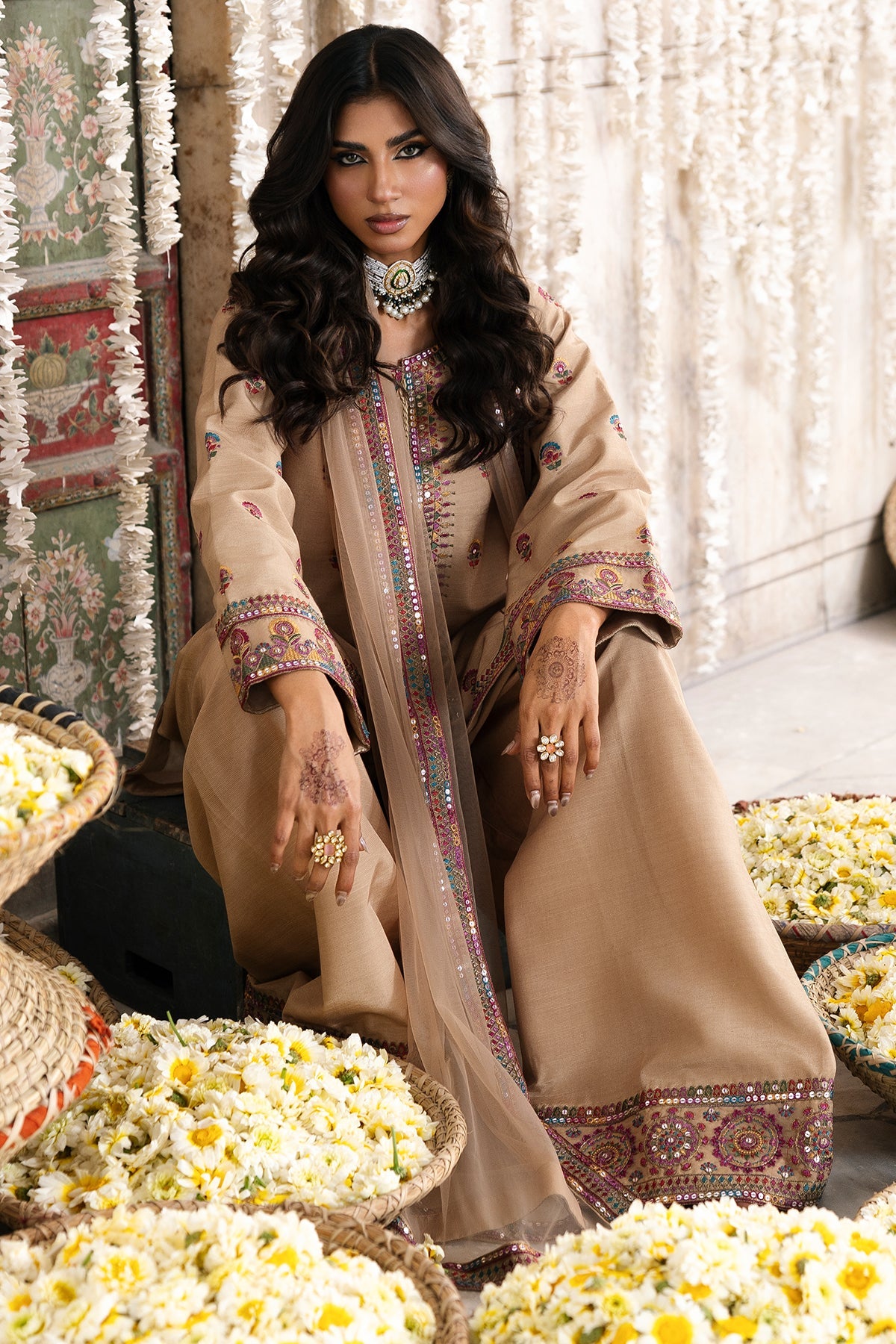 Charizma | Festive Pret | 3-PC Embroidered Silk CMA-6-326 by Charizma - Designer Dress  - Type : Ladies Clothes - Available at Libayah - 100% Original 