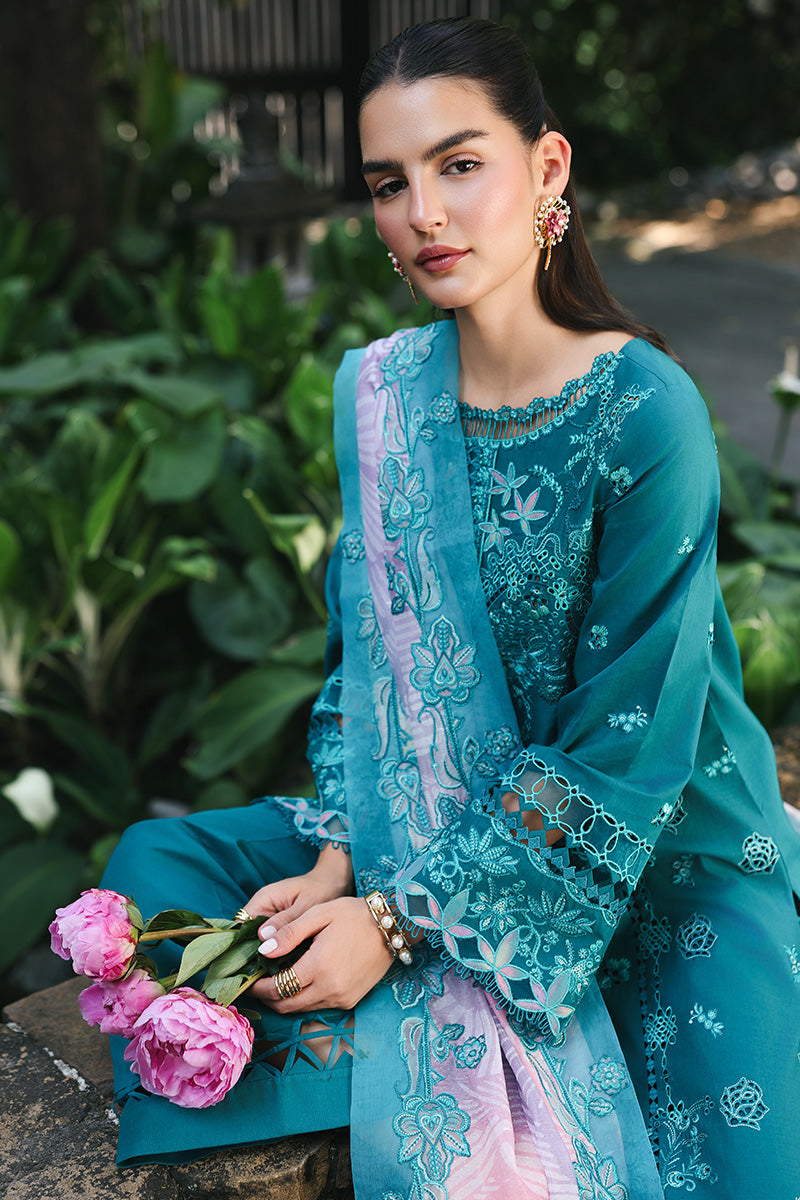 Qalamkar | Q Line Lawn Drop | RP-03 SAPPHIRE by Qalamkar - Designer Dress  - Type : Ladies Clothes - Available at Libayah - 100% Original 