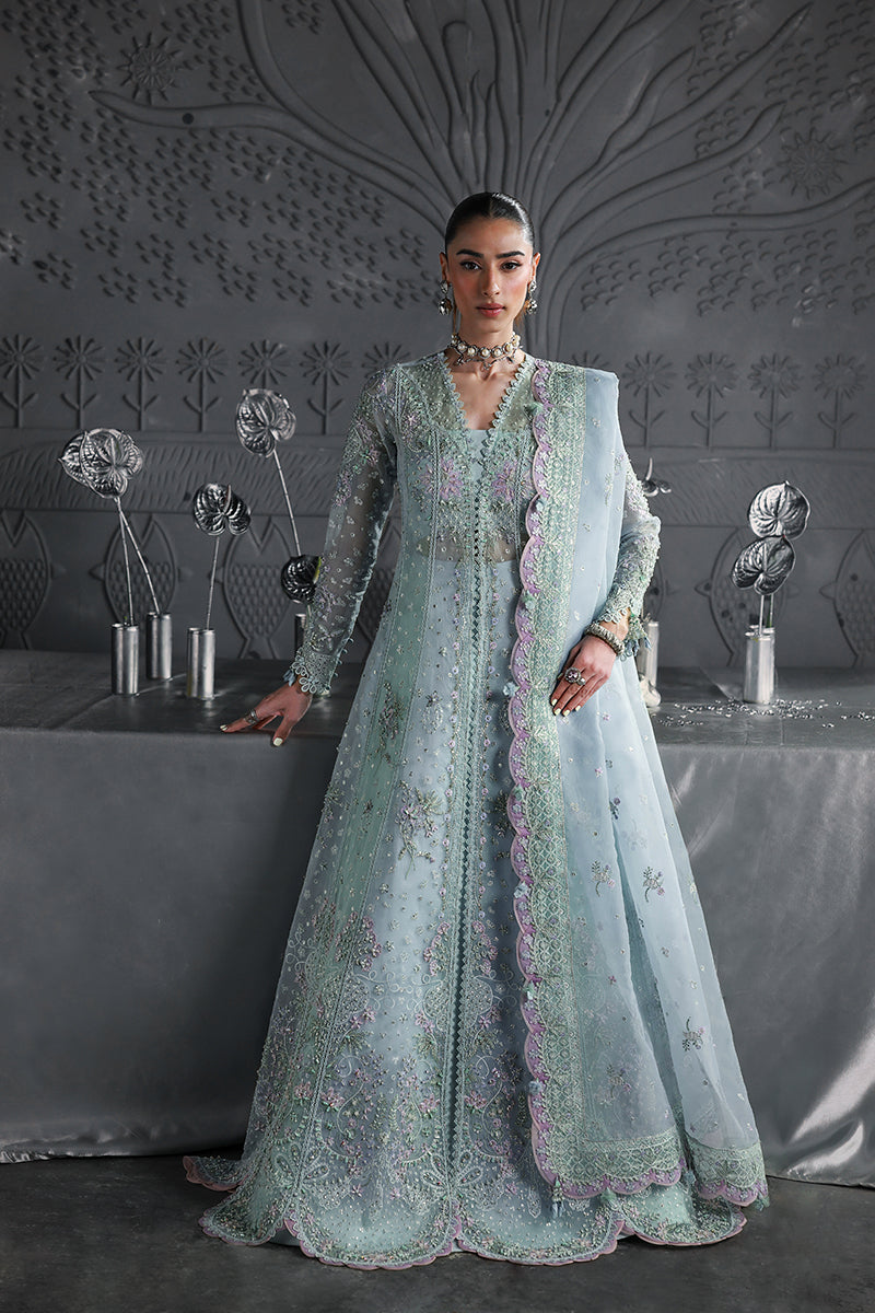 Qalamkar | Elirah Formals 25 | MF-08 SERENE AQUA by Qalamkar - Designer Dress  - Type : Ladies Clothes - Available at Libayah - 100% Original 