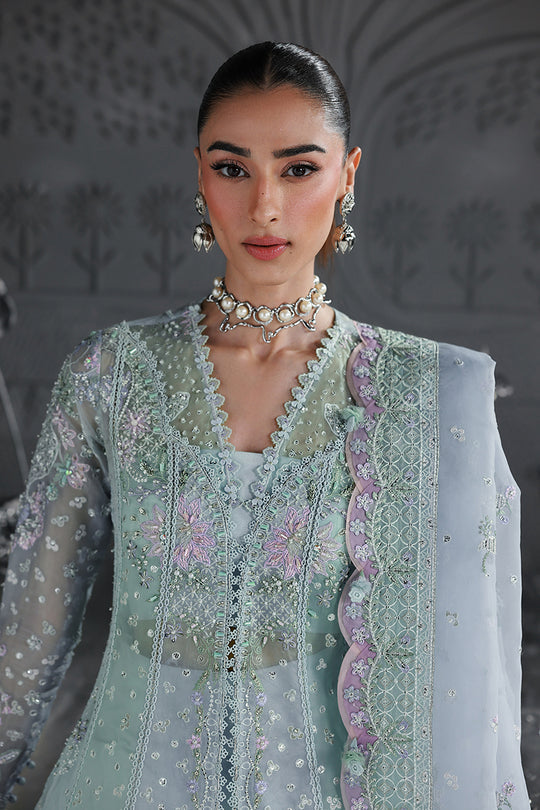 Qalamkar | Elirah Formals 25 | MF-08 SERENE AQUA by Qalamkar - Designer Dress  - Type : Ladies Clothes - Available at Libayah - 100% Original 