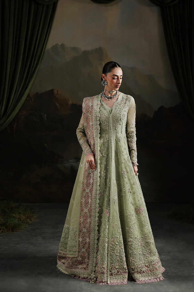 Qalamkar | Elirah Formals 25 | MF-02 SAGE AURA by Qalamkar - Designer Dress  - Type : Ladies Clothes - Available at Libayah - 100% Original 