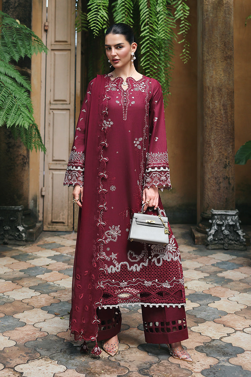 Qalamkar | Q Line Lawn Drop | RP-12 GARNET by Qalamkar - Designer Dress  - Type : Ladies Clothes - Available at Libayah - 100% Original 