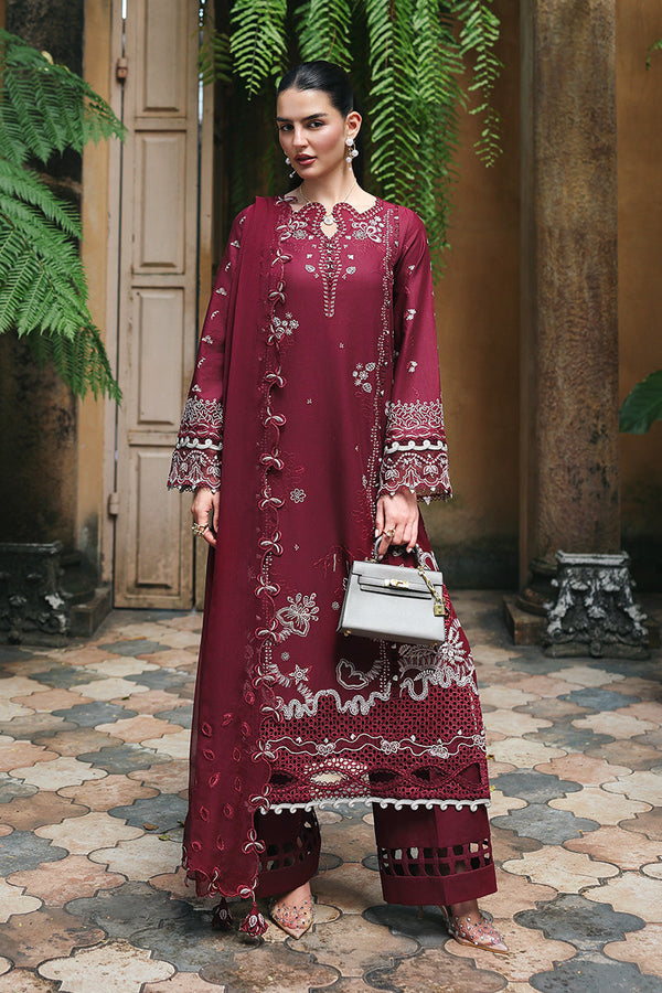 Qalamkar | Q Line Lawn Drop | RP-12 GARNET by Qalamkar - Designer Dress  - Type : Ladies Clothes - Available at Libayah - 100% Original 