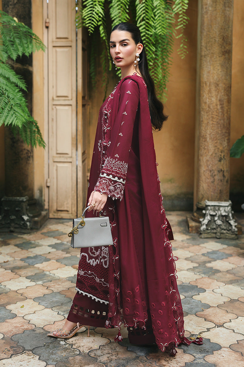 Qalamkar | Q Line Lawn Drop | RP-12 GARNET by Qalamkar - Designer Dress  - Type : Ladies Clothes - Available at Libayah - 100% Original 