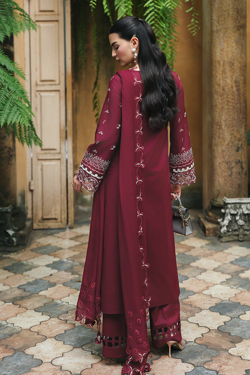 Qalamkar | Q Line Lawn Drop | RP-12 GARNET by Qalamkar - Designer Dress  - Type : Ladies Clothes - Available at Libayah - 100% Original 