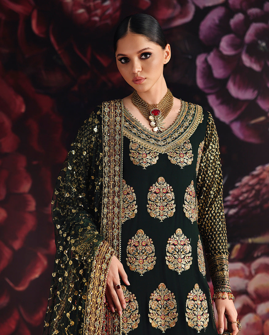 Roheenaz | Royale Eternel Chiffon Edit | Crown Jewel by Roheenaz - Designer Dress  - Type : Ladies Clothes - Available at Libayah - 100% Original 