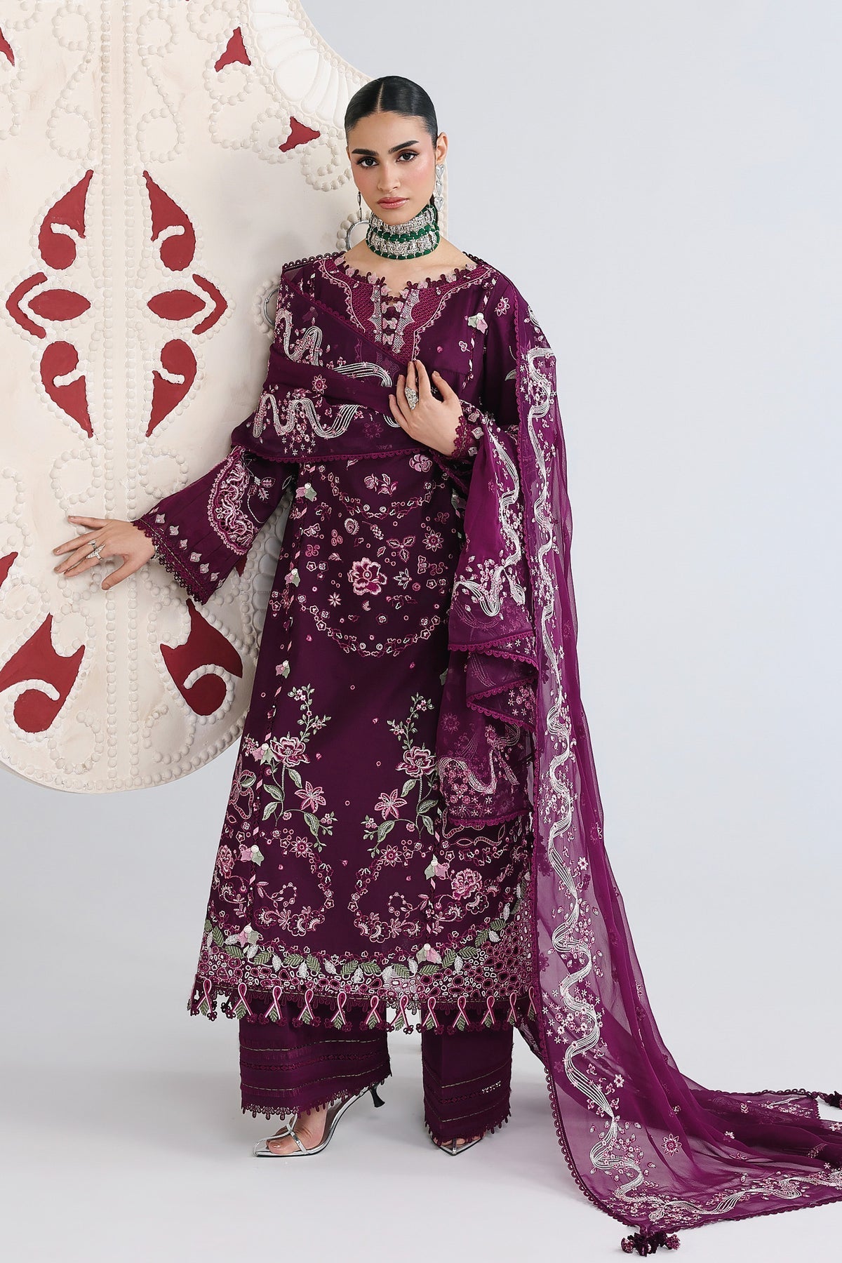 Qalamkar | Festive Lawn 26 | QFL-10 TRESA by Qalamkar - Designer Dress  - Type : Ladies Clothes - Available at Libayah - 100% Original 