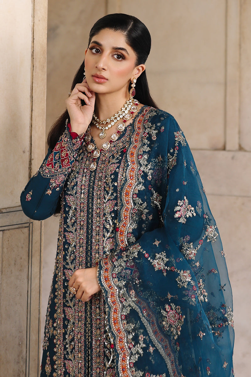 Qalamkar | Shadmaani Formals 25 | RH-02 NEELAM by Qalamkar - Designer Dress - Type : Ladies Clothes - Available at Libayah - 100% Original 