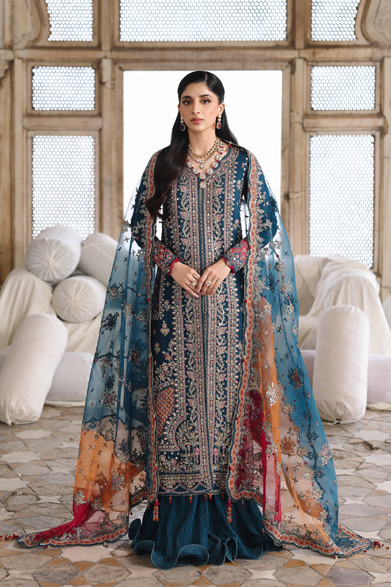 Qalamkar | Shadmaani Formals 25 | RH-02 NEELAM by Qalamkar - Designer Dress - Type : Ladies Clothes - Available at Libayah - 100% Original 