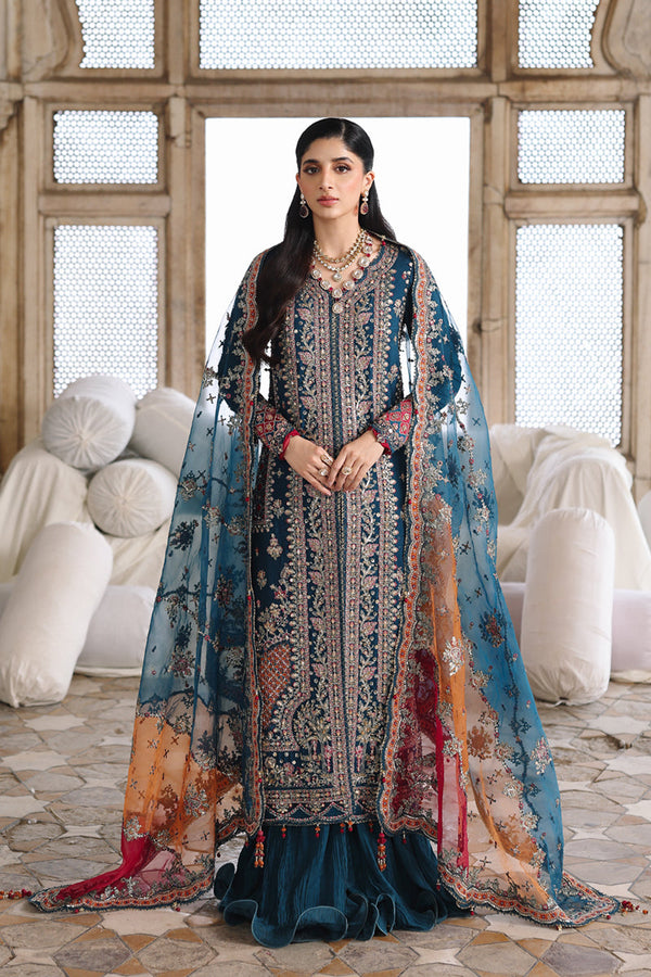 Qalamkar | Shadmaani Formals 25 | RH-02 NEELAM by Qalamkar - Designer Dress - Type : Ladies Clothes - Available at Libayah - 100% Original 