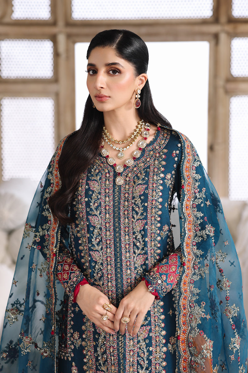 Qalamkar | Shadmaani Formals 25 | RH-02 NEELAM by Qalamkar - Designer Dress - Type : Ladies Clothes - Available at Libayah - 100% Original 