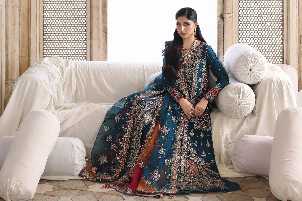 Qalamkar | Shadmaani Formals 25 | RH-02 NEELAM by Qalamkar - Designer Dress - Type : Ladies Clothes - Available at Libayah - 100% Original 