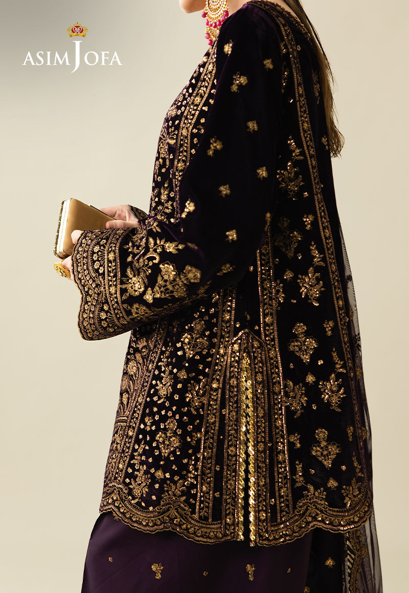 Asim Jofa | Makhmal Velvet 25 | AJULM-02 by Asim Jofa - Designer Dress  - Type : Ladies Clothes - Available at Libayah - 100% Original 