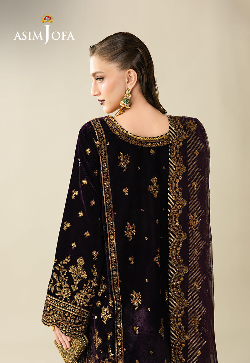 Asim Jofa | Makhmal Velvet 25 | AJULM-02 by Asim Jofa - Designer Dress  - Type : Ladies Clothes - Available at Libayah - 100% Original 