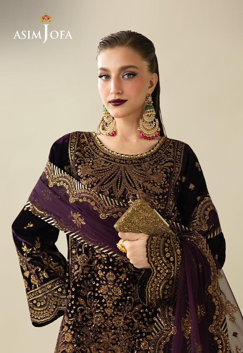 Asim Jofa | Makhmal Velvet 25 | AJULM-02 by Asim Jofa - Designer Dress  - Type : Ladies Clothes - Available at Libayah - 100% Original 