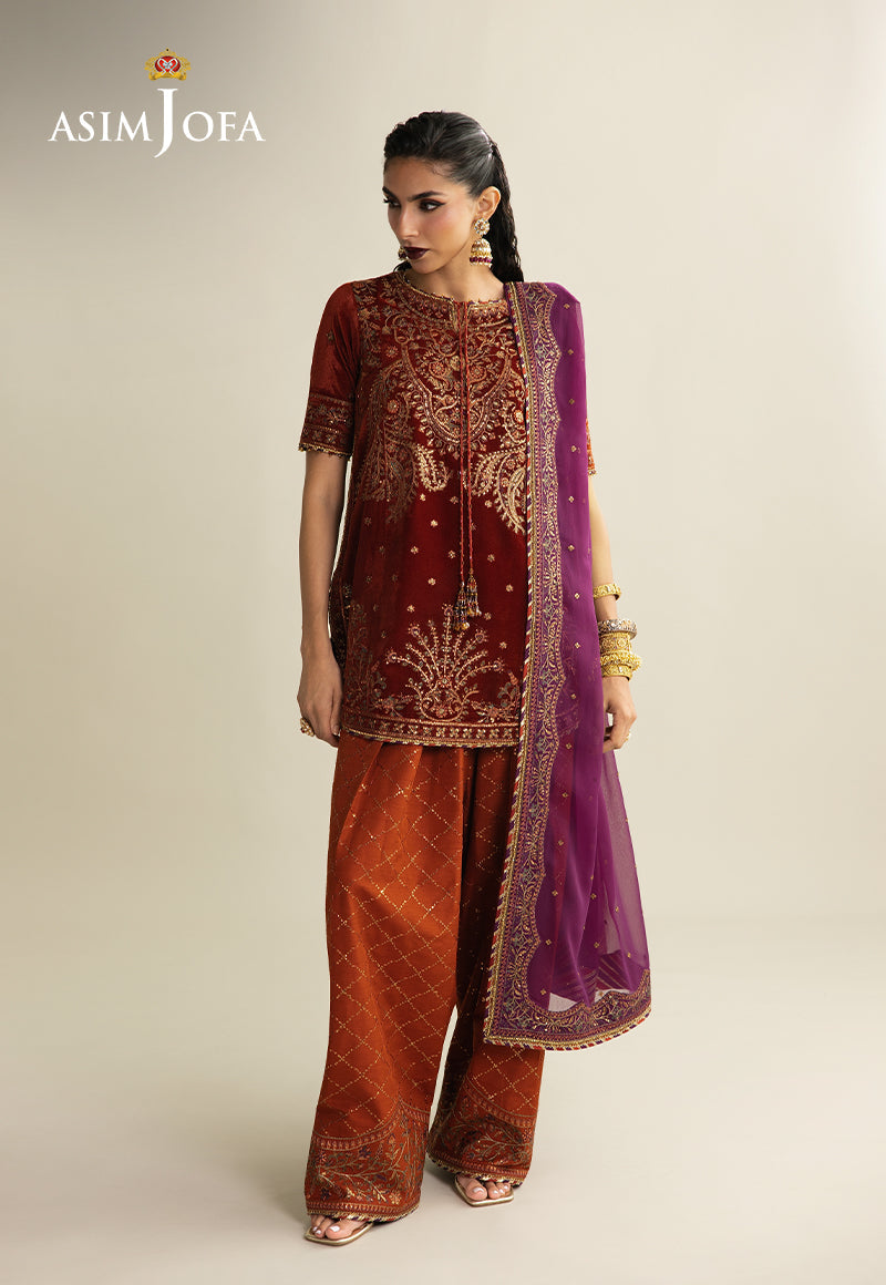 Asim Jofa | Makhmal Velvet 25 | AJULM-08 by Asim Jofa - Designer Dress  - Type : Ladies Clothes - Available at Libayah - 100% Original 