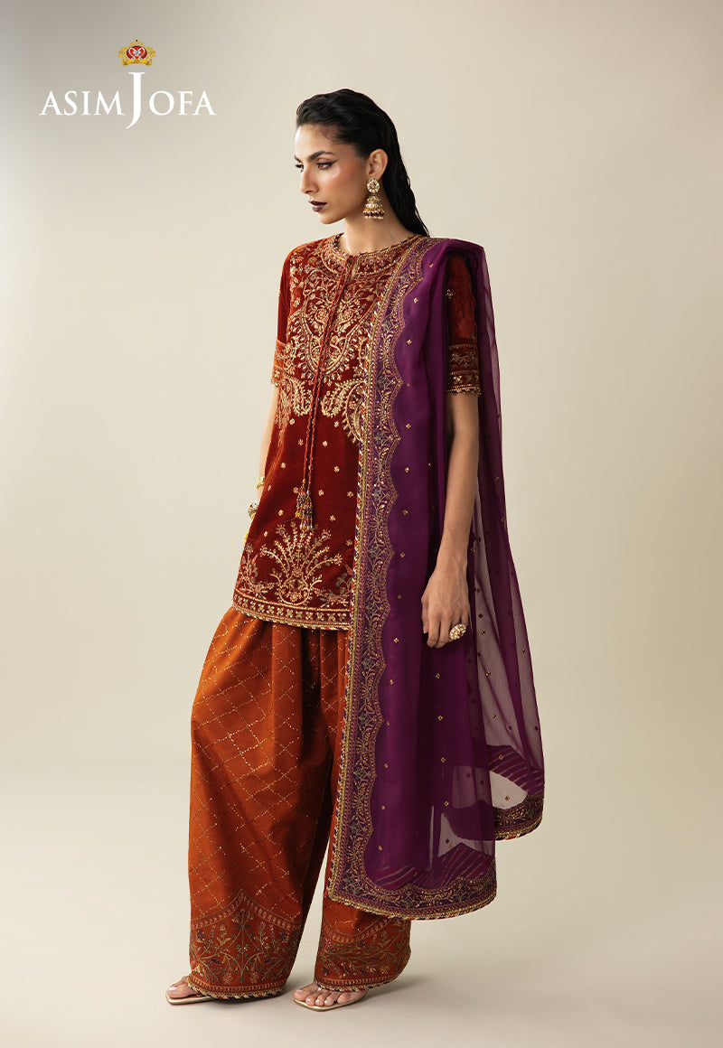Asim Jofa | Makhmal Velvet 25 | AJULM-08 by Asim Jofa - Designer Dress  - Type : Ladies Clothes - Available at Libayah - 100% Original 