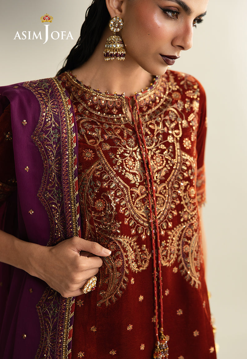 Asim Jofa | Makhmal Velvet 25 | AJULM-08 by Asim Jofa - Designer Dress  - Type : Ladies Clothes - Available at Libayah - 100% Original 
