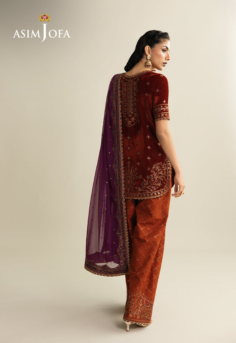 Asim Jofa | Makhmal Velvet 25 | AJULM-08 by Asim Jofa - Designer Dress  - Type : Ladies Clothes - Available at Libayah - 100% Original 