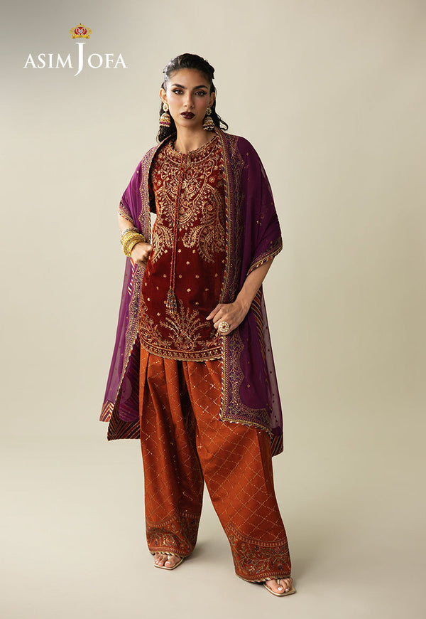 Asim Jofa | Makhmal Velvet 25 | AJULM-08 by Asim Jofa - Designer Dress  - Type : Ladies Clothes - Available at Libayah - 100% Original 