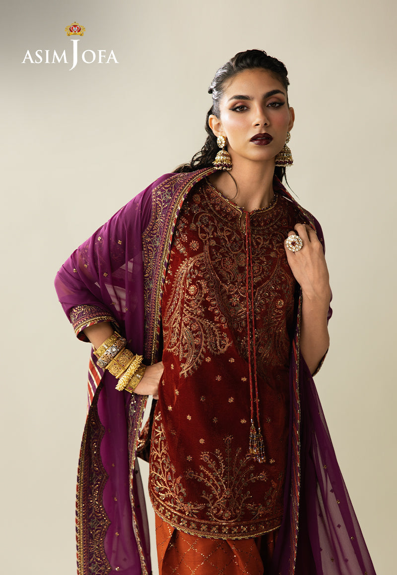 Asim Jofa | Makhmal Velvet 25 | AJULM-08 by Asim Jofa - Designer Dress  - Type : Ladies Clothes - Available at Libayah - 100% Original 