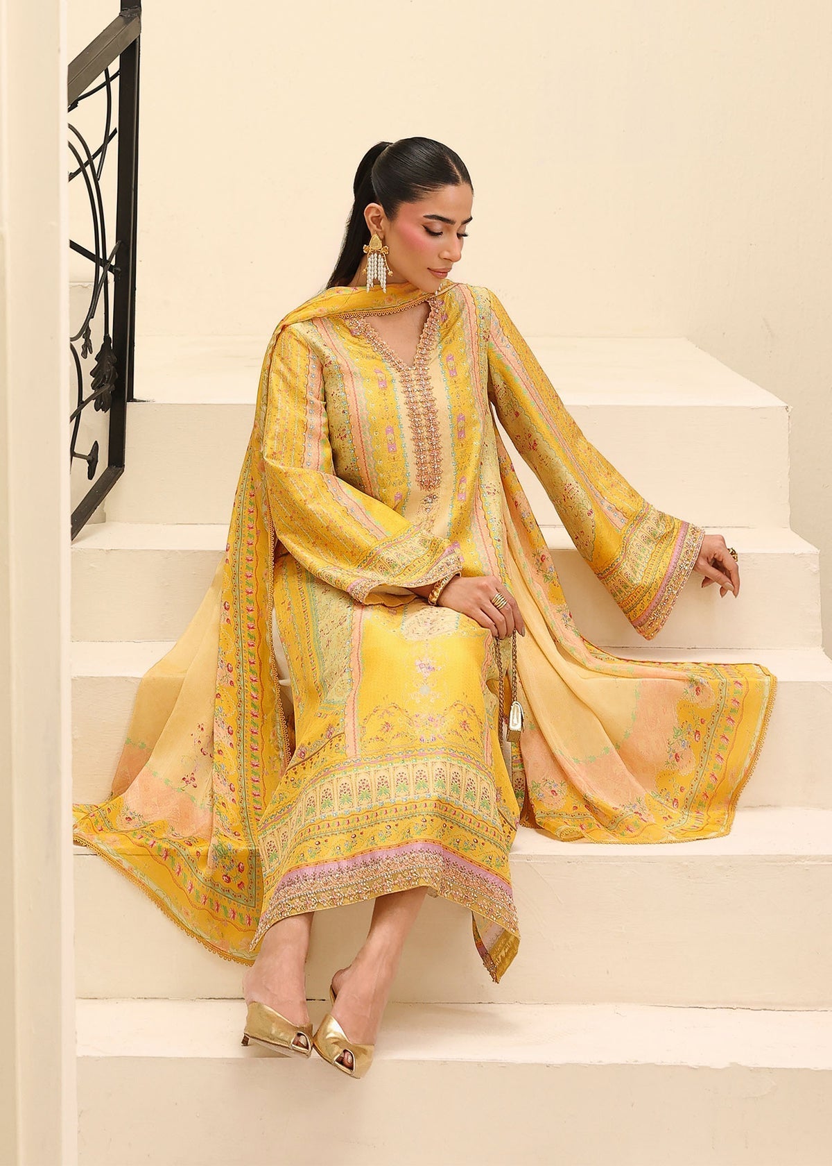 Kanwal Malik | Sorelle Luxe Silk 26 | Caprina by Kanwal Malik - Designer Dress  - Type : Ladies Clothes - Available at Libayah - 100% Original 