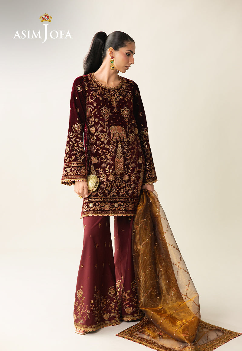 Asim Jofa | Makhmal Velvet 25 | AJULM-07 by Asim Jofa - Designer Dress  - Type : Ladies Clothes - Available at Libayah - 100% Original 