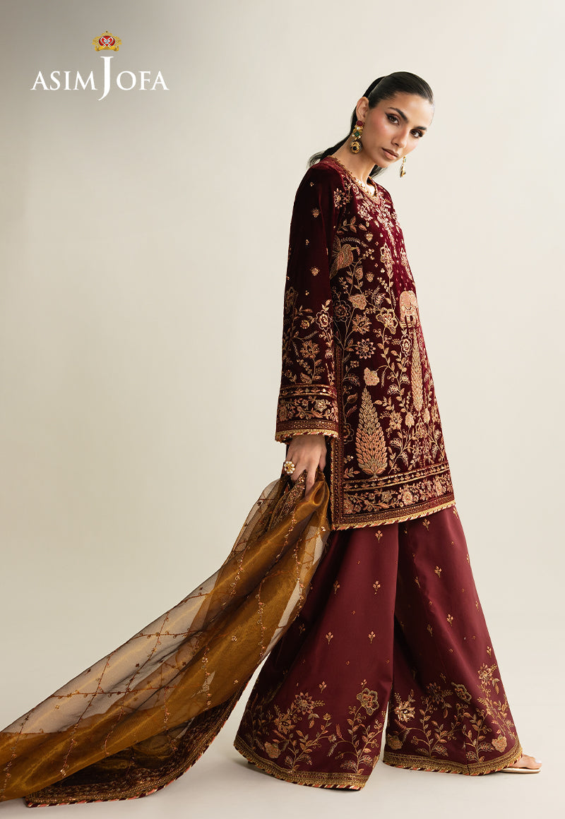 Asim Jofa | Makhmal Velvet 25 | AJULM-07 by Asim Jofa - Designer Dress  - Type : Ladies Clothes - Available at Libayah - 100% Original 
