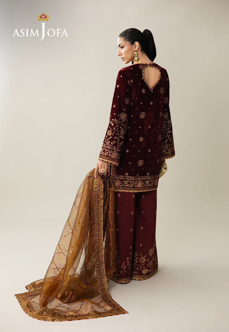 Asim Jofa | Makhmal Velvet 25 | AJULM-07 by Asim Jofa - Designer Dress  - Type : Ladies Clothes - Available at Libayah - 100% Original 