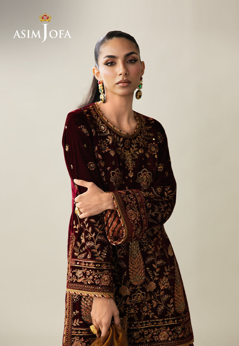 Asim Jofa | Makhmal Velvet 25 | AJULM-07 by Asim Jofa - Designer Dress  - Type : Ladies Clothes - Available at Libayah - 100% Original 