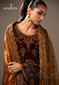 Asim Jofa | Makhmal Velvet 25 | AJULM-07 by Asim Jofa - Designer Dress  - Type : Ladies Clothes - Available at Libayah - 100% Original 