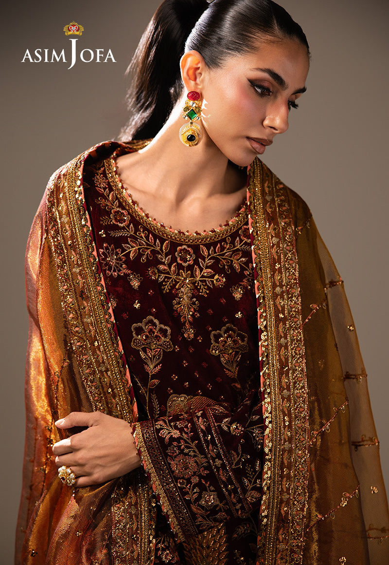 Asim Jofa | Makhmal Velvet 25 | AJULM-07 by Asim Jofa - Designer Dress  - Type : Ladies Clothes - Available at Libayah - 100% Original 