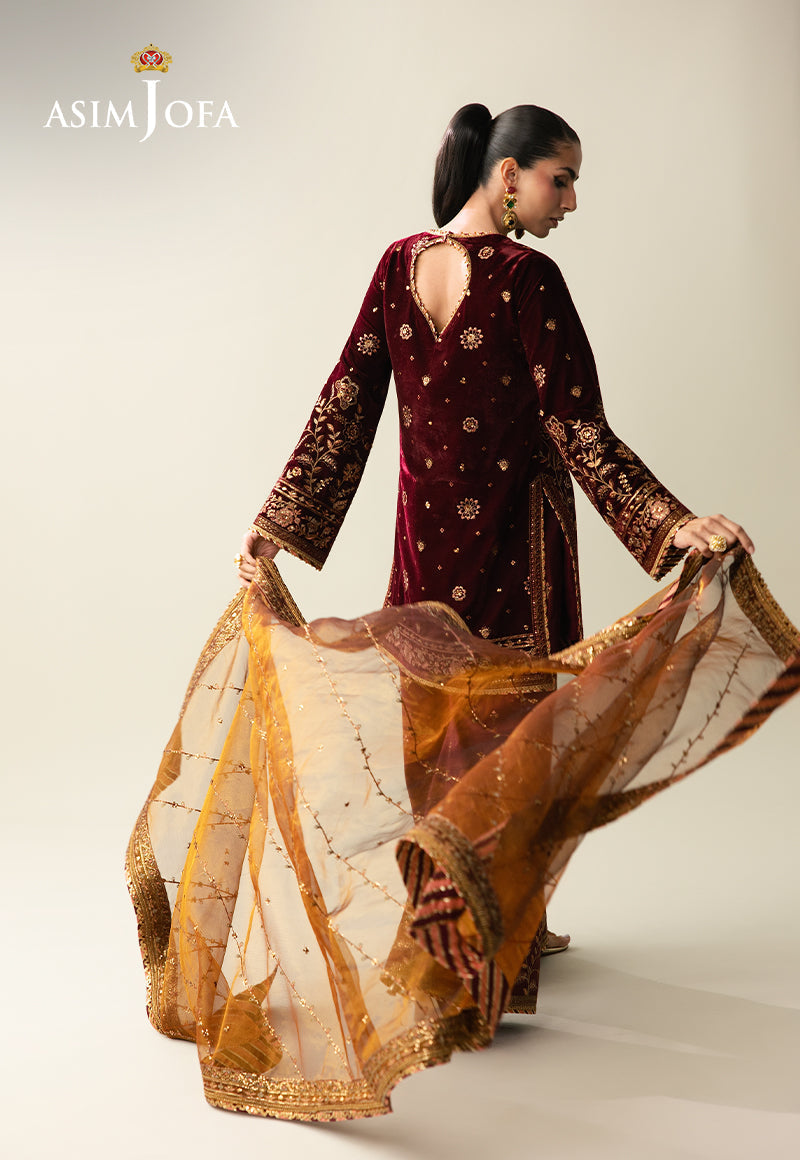 Asim Jofa | Makhmal Velvet 25 | AJULM-07 by Asim Jofa - Designer Dress  - Type : Ladies Clothes - Available at Libayah - 100% Original 