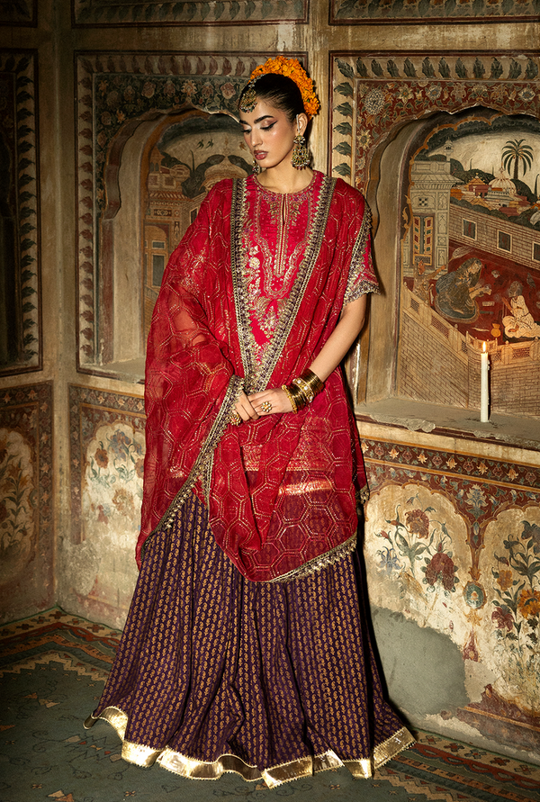 Saad Shaikh | Singhar Premium Silk 26 | GULRUKH by Saad Shaikh - Designer Dress  - Type : Ladies Clothes - Available at Libayah - 100% Original 