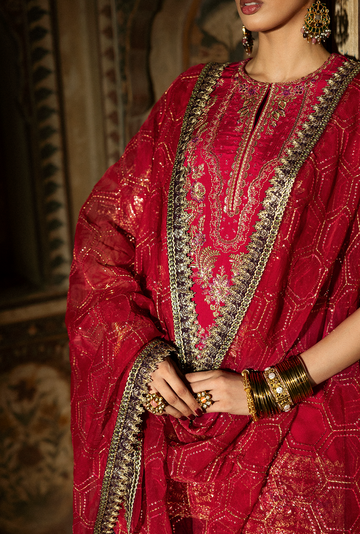 Saad Shaikh | Singhar Premium Silk 26 | GULRUKH by Saad Shaikh - Designer Dress  - Type : Ladies Clothes - Available at Libayah - 100% Original 