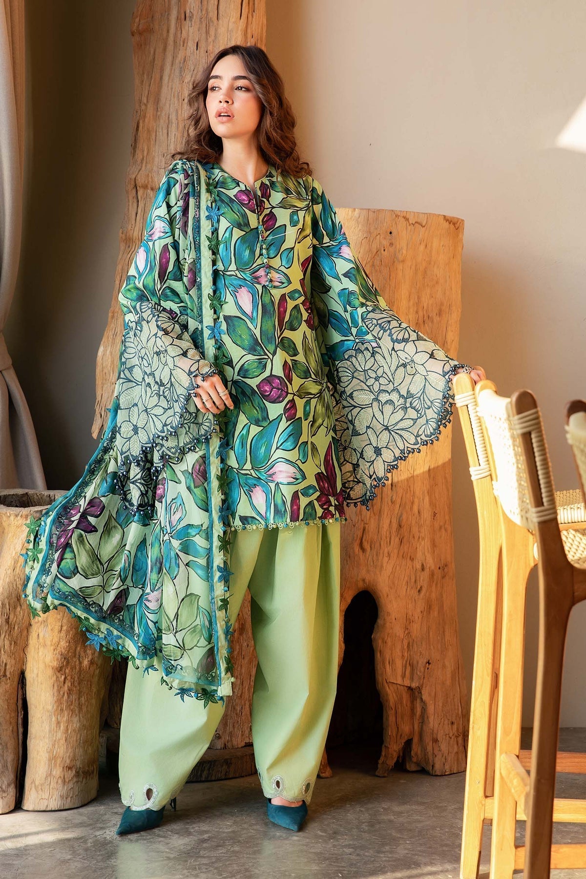 Maria B | M Prints 25 | MPT-2505-B by Maria B - Designer Dress - Type: Ladies Clothes - Available at Libayah - 100% Original