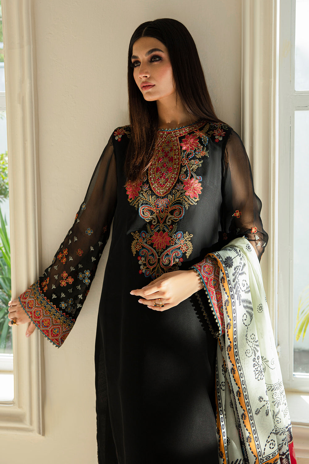 Baroque | Formals Collection | EMBROIDERED CHIFFON UF-388 by Baroque - Designer Dress  - Type : Ladies Clothes - Available at Libayah - 100% Original 