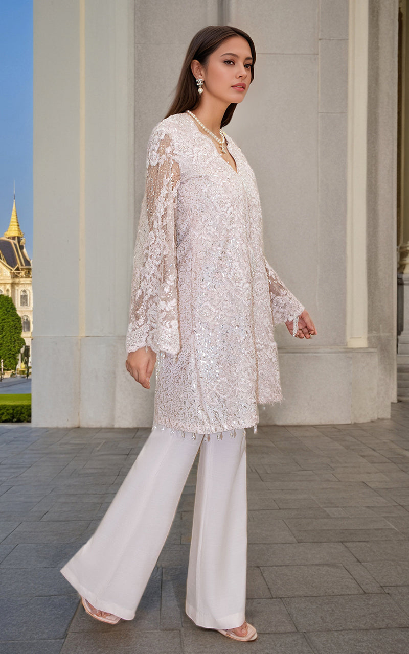 Threads and Motifs | Formal Dresses 25 | Net Cut Dana Shirt With Trouser by Threads and Motifs - Designer Dress  - Type : Ladies Clothes - Available at Libayah - 100% Original 