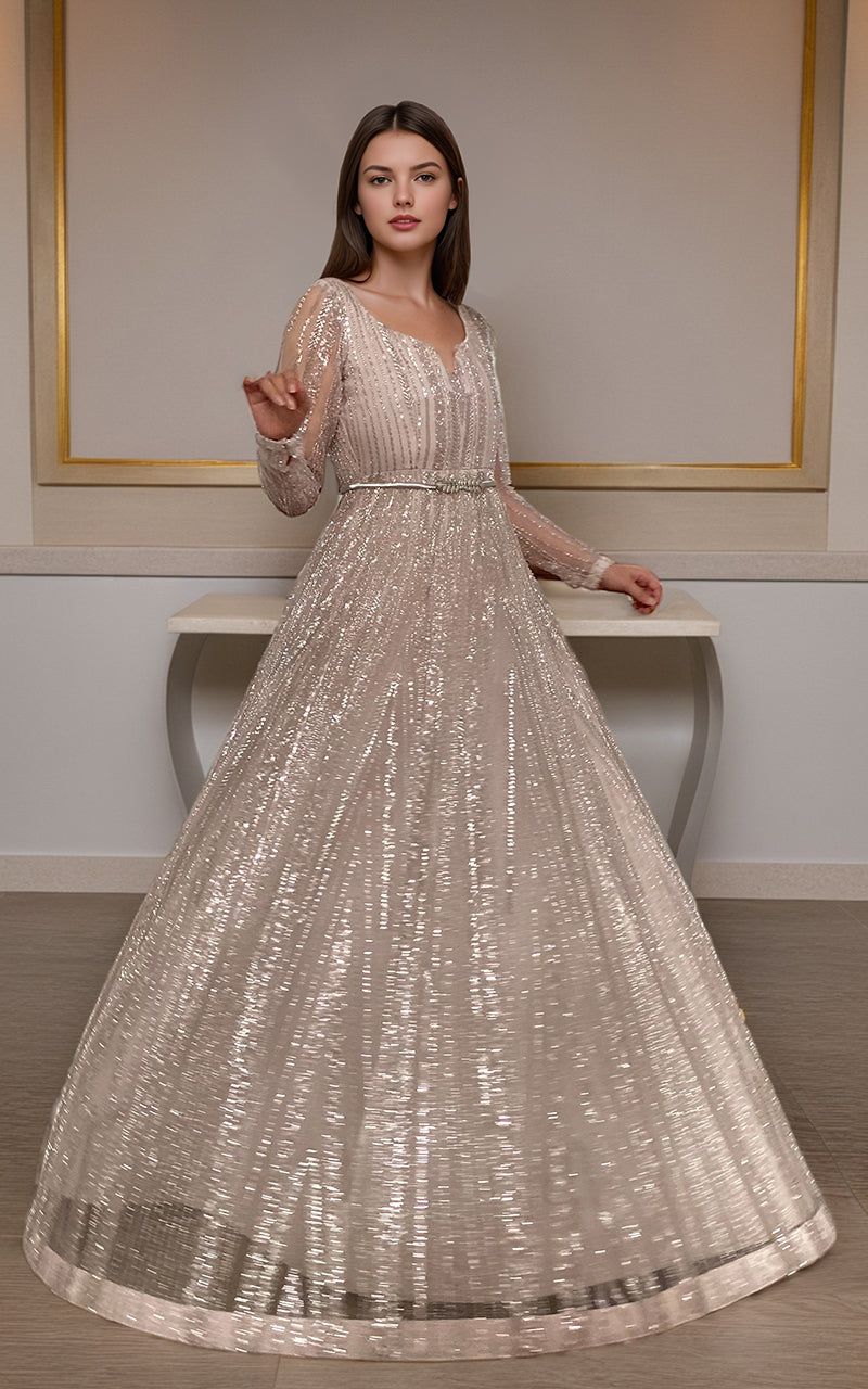 Threads and Motifs | Formal Dresses 25 | Net Embroidered Maxi by Threads and Motifs - Designer Dress  - Type : Ladies Clothes - Available at Libayah - 100% Original 