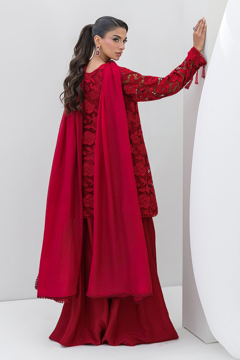 Chic Ophicial | Aarzu Luxe Pret | Red Radiance by Chic Ophicial - Designer Dress  - Type : Ladies Clothes - Available at Libayah - 100% Original 