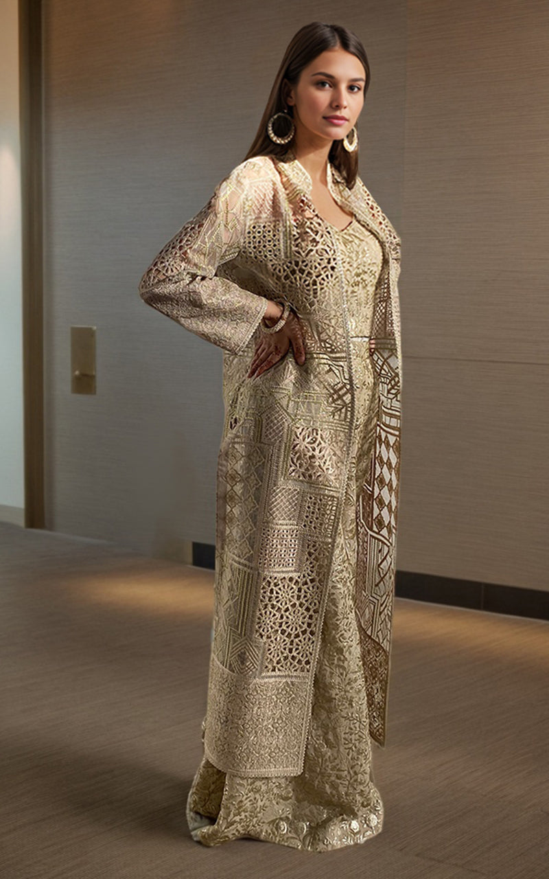 Threads and Motifs | Formal Dresses 25 | Embroidered Jacket With Blouse by Threads and Motifs - Designer Dress  - Type : Ladies Clothes - Available at Libayah - 100% Original 