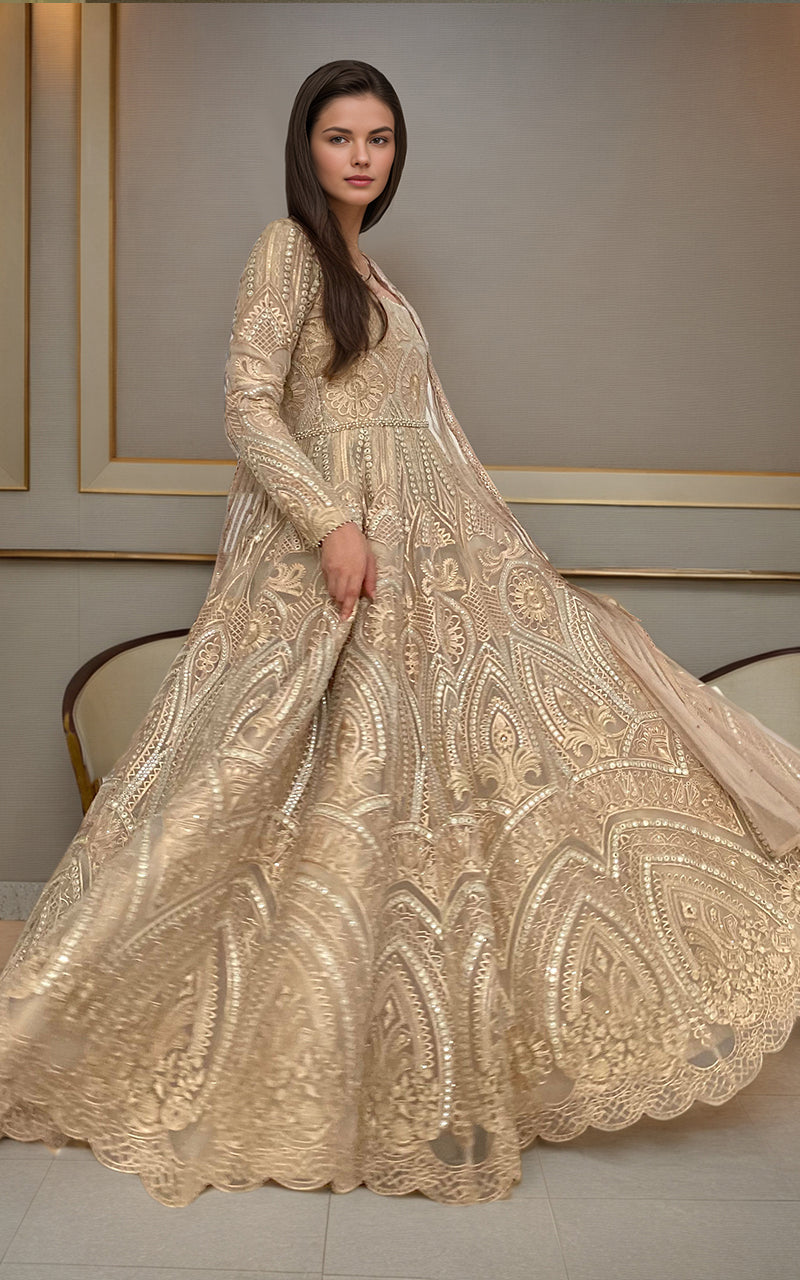 Threads and Motifs | Formal Dresses 25 | Organza Embroidered Maxi by Threads and Motifs - Designer Dress  - Type : Ladies Clothes - Available at Libayah - 100% Original 