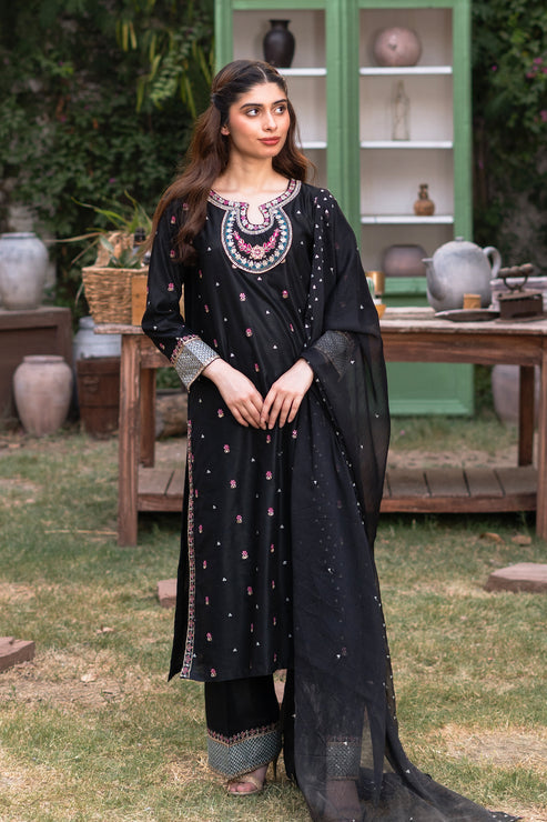 Kross Kulture | Luxury Baharaneh | Sumara (Black) KLX-00919 by Kross Kulture - Designer Dress - Type: Ladies Clothes - Available at Libayah - 100% Original