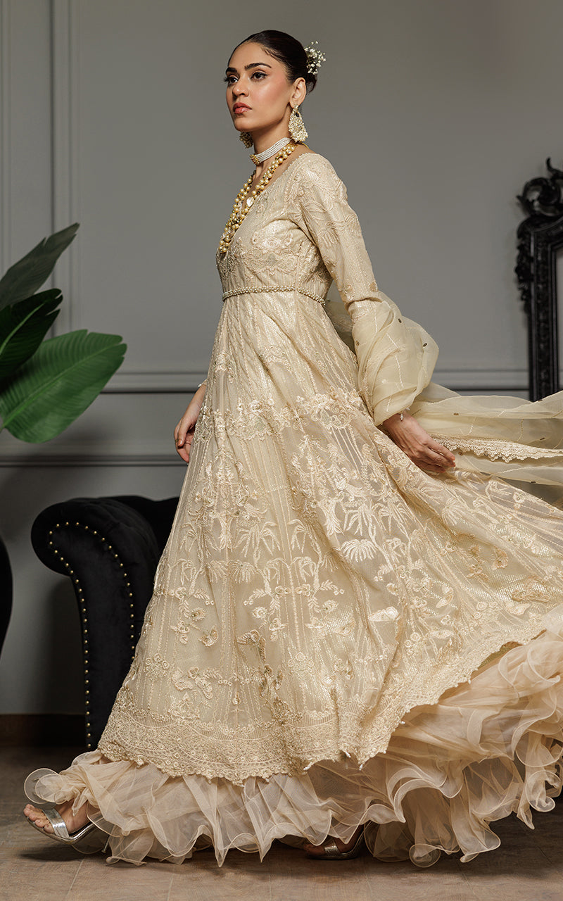 Threads and Motifs | Formal Dresses 25 | Net Embroidered Maxi by Threads and Motifs - Designer Dress  - Type : Ladies Clothes - Available at Libayah - 100% Original 