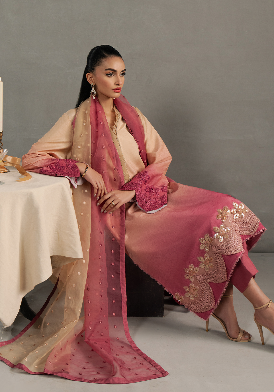 Zarqash | Silk Edit | ZQS 002 Rosèa by Zarqash - Designer Dress - Type: Ladies Clothes - Available at Libayah - 100% Original
