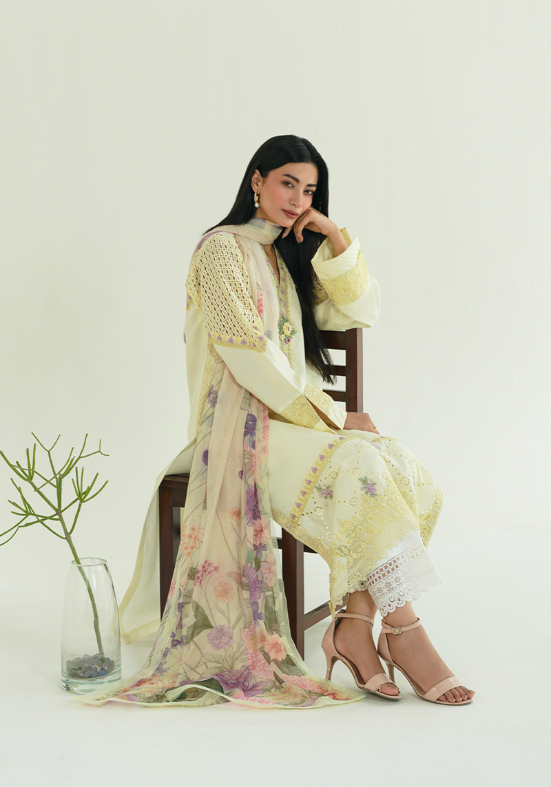 Zarqash | Whispers of Summer |BUTTER BLOOM - Designer Dress - Type : Ladies Clothes - Available at Libayah - 100% Original