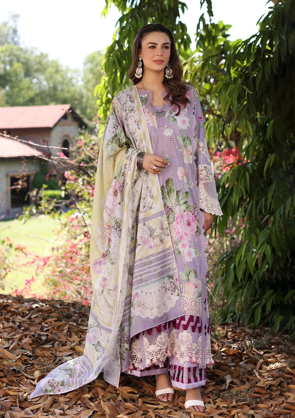 Elaf Premium | Prints Chikankari 24 | 03A LILAC L AMOUR by Elaf Premium - Designer Dress - Type: Ladies Clothes - Available at Libayah - 100% Original