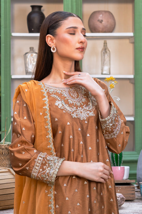 Kross Kulture | Luxury Baharaneh | Baharaneh (Rust) KLX-00681 by Kross Kulture - Designer Dress - Type: Ladies Clothes - Available at Libayah - 100% Original