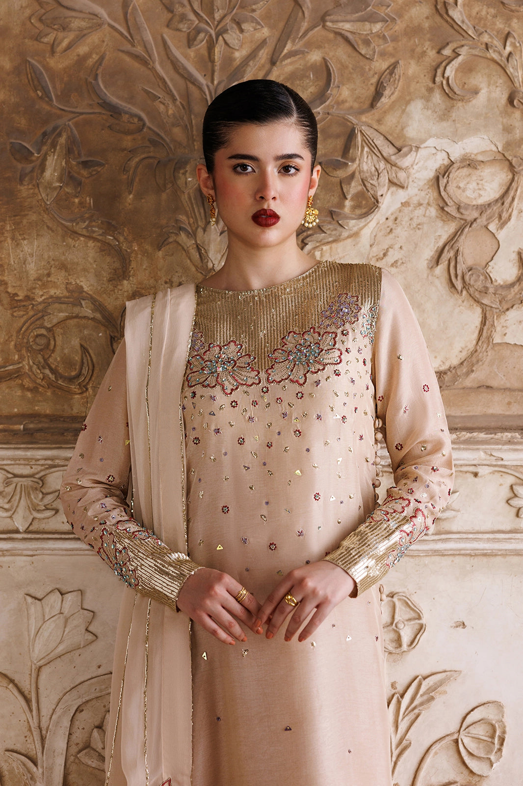 Afrozeh | Basic Pret 26 RTW | NACRE by Afrozeh - Designer Dress  - Type : Ladies Clothes - Available at Libayah - 100% Original 